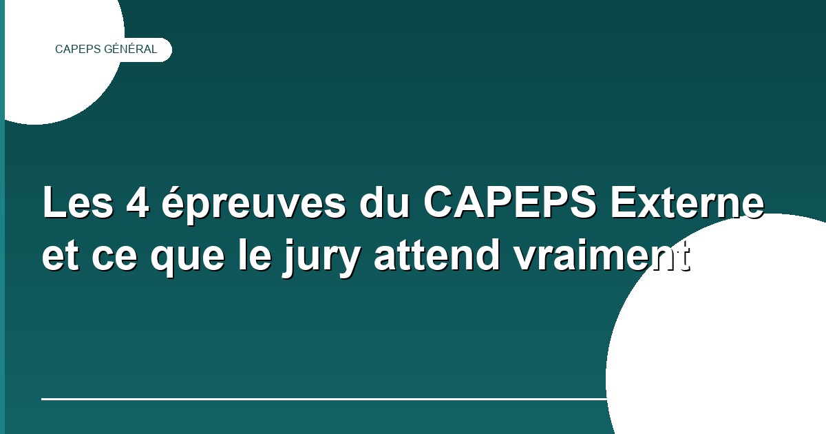Les 4 épreuves du CAPEPS Externe